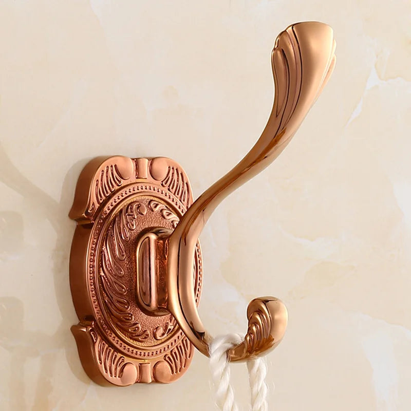 DecorBites™ Gold Chrome Wall Hooks, Clothes Hanger, Towel Coat Robe Hook Set