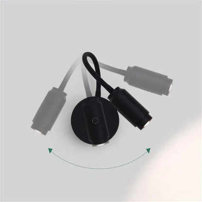 DecorBites™ 10W Black Knob Switch LED Wall Light with Adjustable Beam Angle