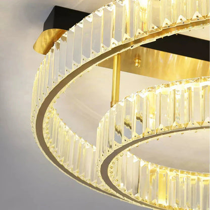 DecorBites™ Gold Crystal Copper Ceiling Lamps LED Modern Home Room Decor Lighting