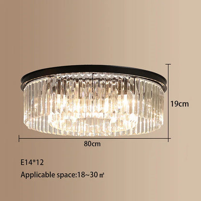 DecorBites™ Crystal Round Ceiling Chandelier for Elegant Living and Dining Rooms
