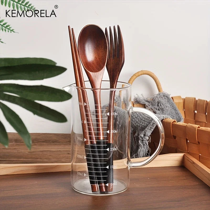 DecorBites™ Japanese Wooden Utensil Set - Premium 3-Piece Dining Collection