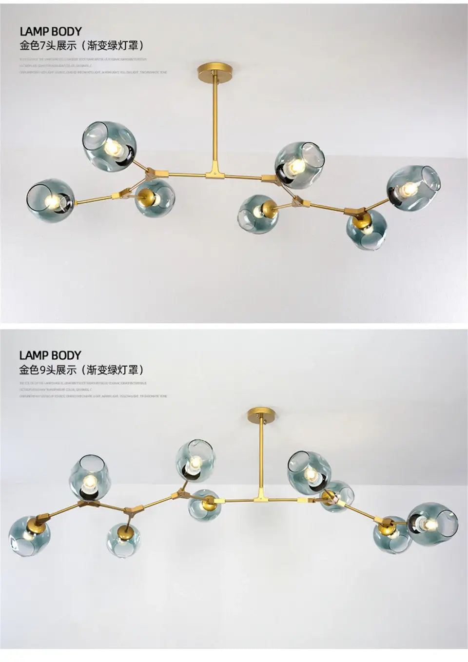 Modern Nordic Glass Chandeliers with LED