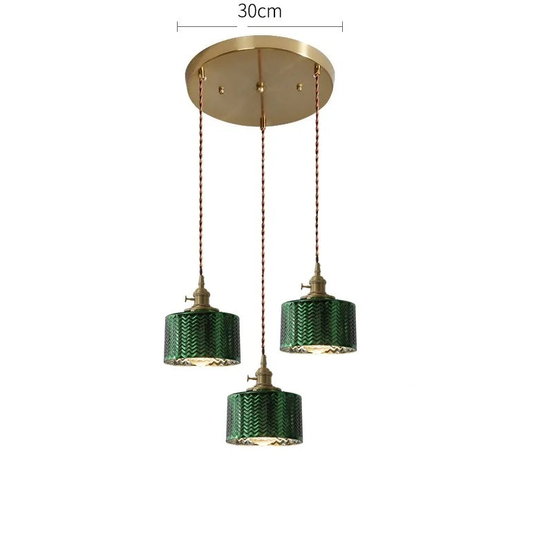 DecorBites™ Green Glass LED Pendant Lights for Indoor Lighting in Home, Living Room, Bar & Coffee