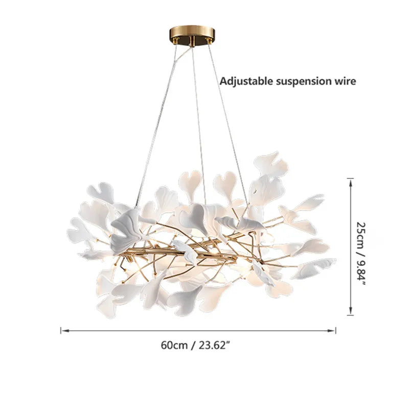 ثريا أوراق الجنكة من ديكوربايتس™: مصباح معلق فاخر على الطراز الاسكندنافي للفنادق والسلالم وغرف المعيشة