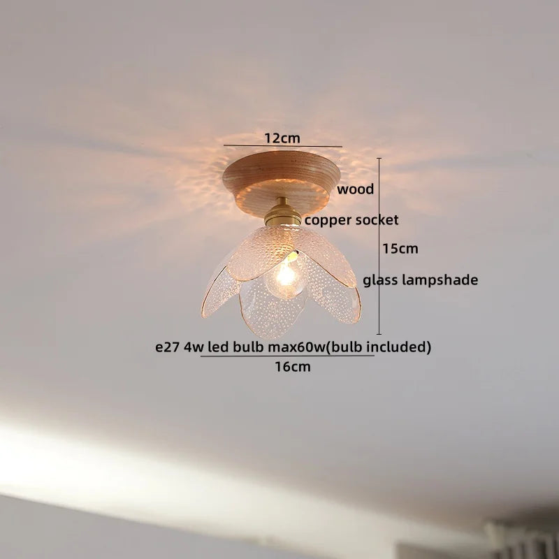 DecorBites™ Copper Wood LED Ceiling Lamp Ceramic Modern Ceiling Lights for Home Decor