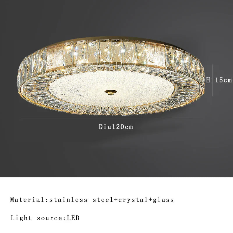 Lámpara de techo LED de vidrio dorado Decorbites™ con estructura de acero inoxidable