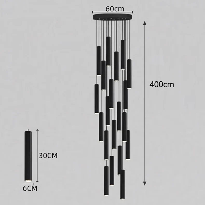 DecorBites™ Crystal Chandelier Stair Pendant Lamp Living Room Lights Interior Lighting