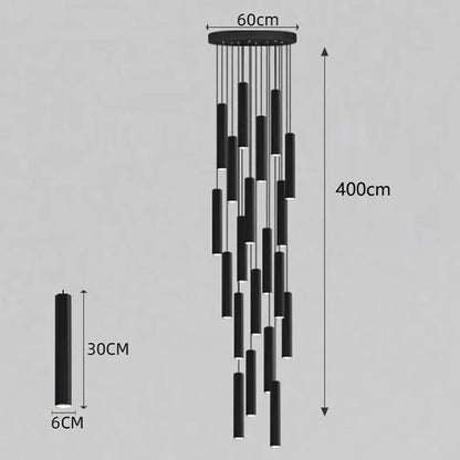 DecorBites™ Crystal Chandelier Stair Pendant Lamp Living Room Lights Interior Lighting