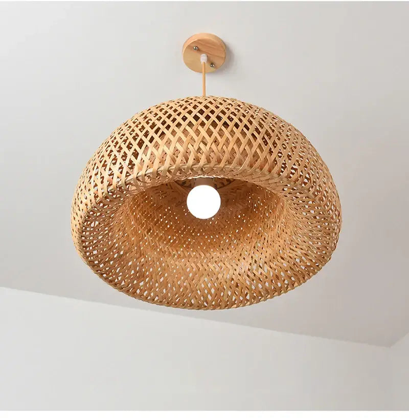 DecorBites™ Hand-Knit Bamboo Pendant Ceiling Light