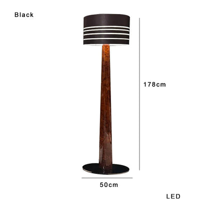 DecorBites™ Brown Leather Wooden Floor Lamp - Luxury Italian Design