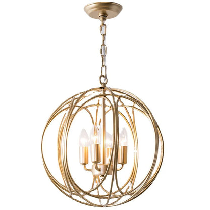 DecorBites™ Gold Globe Chandelier Pendant Light for Living Room & Dining Room