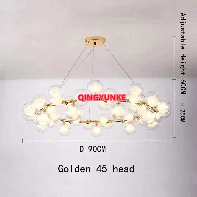ثريا ديكوربايتس™ الزجاجية لغرفة المعيشة - إضاءة سقف جزيرة المطبخ النوردية الحديثة