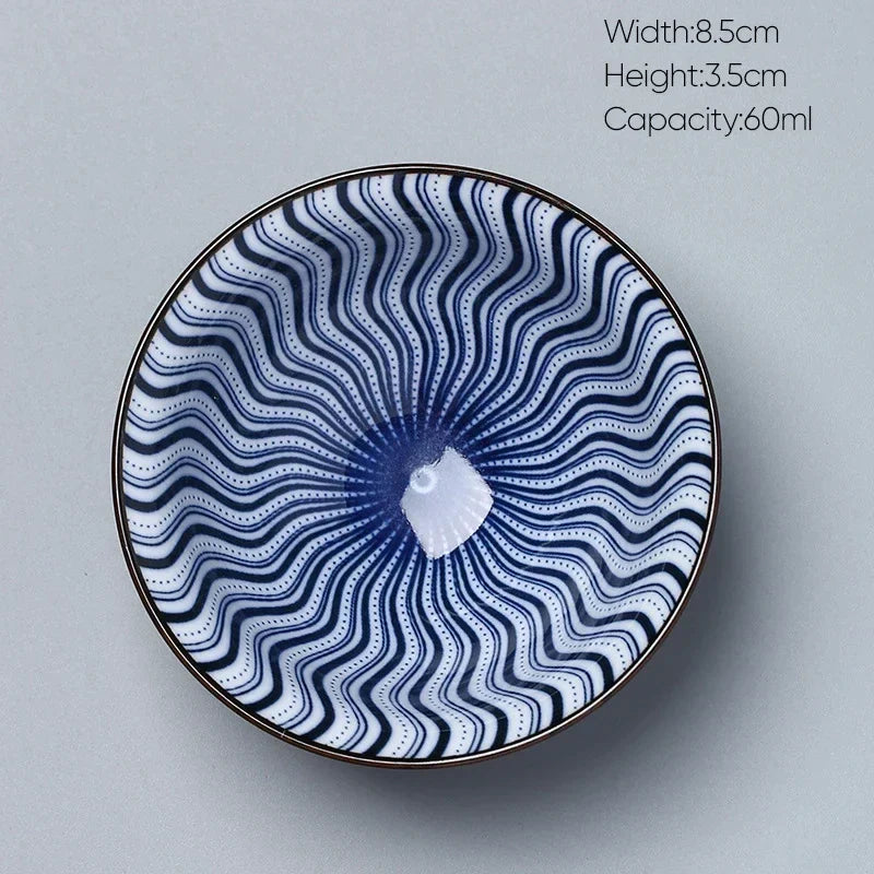 DecorBites™ Ceramic Kung Fu Tea Cup, Japanese Style Porcelain Espresso Coffee Cup