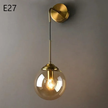DecorBites™ Glass Ball Wall Lamps: Modern Nordic Golden Chrome Lighting Fixtures for Living Room, Kitchen