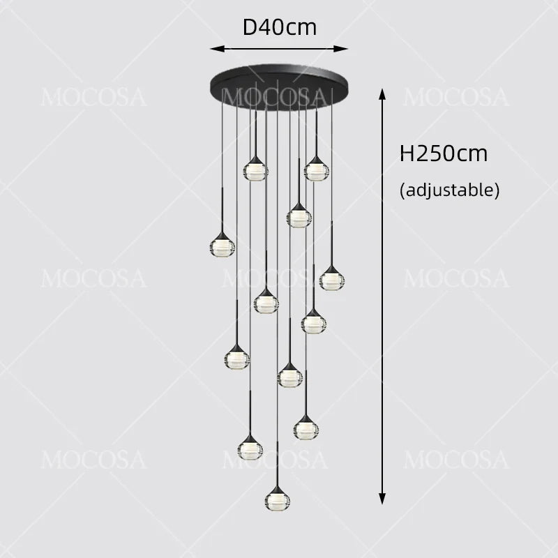 Black Water Drop Acrylic LED Pendant Light