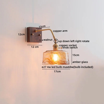 DecorBites™ Ceramic Copper LED Wall Lamps Pull Chain Switch Modern Stair Light Fixtures