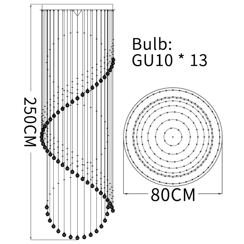 DecorBites™ Crystal Chandelier: Modern LED Staircase Light for Living Room and Lobby