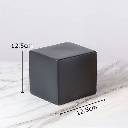 DecorBites™ Cube Round Statue Decor Ceramic Ornament Sculpture Artwork for Desk & Room