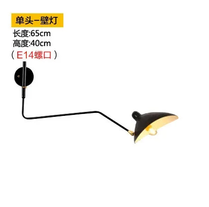 Lámpara de techo DecorBites™ Industrial Spider Serge Mouille, iluminación LED E27 negra