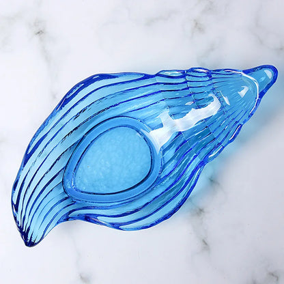 DecorBites™ Electroplated Crystal Glass Dish Plate Saucer with Sea Features