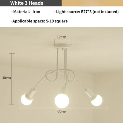 DecorBites™ Gold Black Sputnik Chandelier Pendant Light for Living Room Bedroom Farmhouse