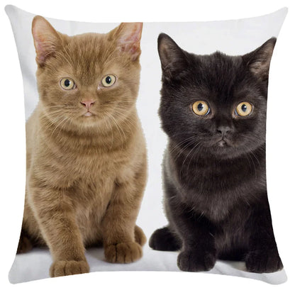 DecorBites™ Bubble Black Cats Cat Pillow Cases Sofa Home Decor Custom Cushion Cover