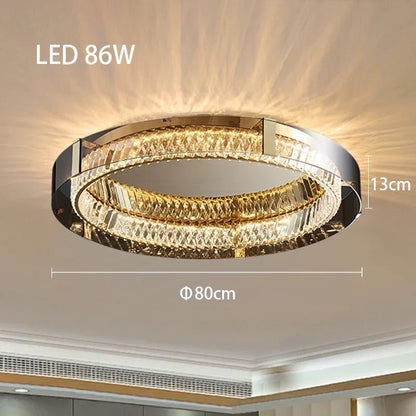 DecorBites™ Crystal LED Ceiling Chandelier Dimmable Luxury Modern Room Decor Bedroom Light