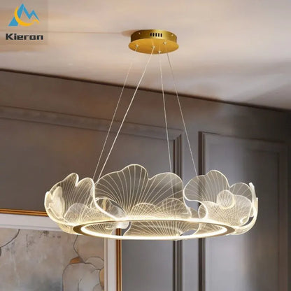 DecorBites™ Lotus Leaf Acrylic LED Chandelier Pendant Light for Dining Room, Bedroom, Living Room