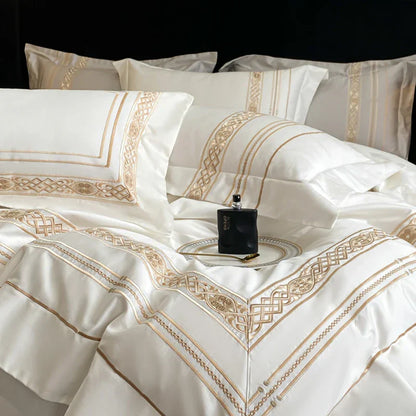 Decobites Luxury Gold Embroidery Hotel Style Bedding Set