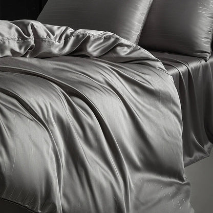 Decobites Eucalyptus Fiber Dark Gray Bedding Set: Soft, Silky Duvet Cover, Bed Sheet, Pillowcases