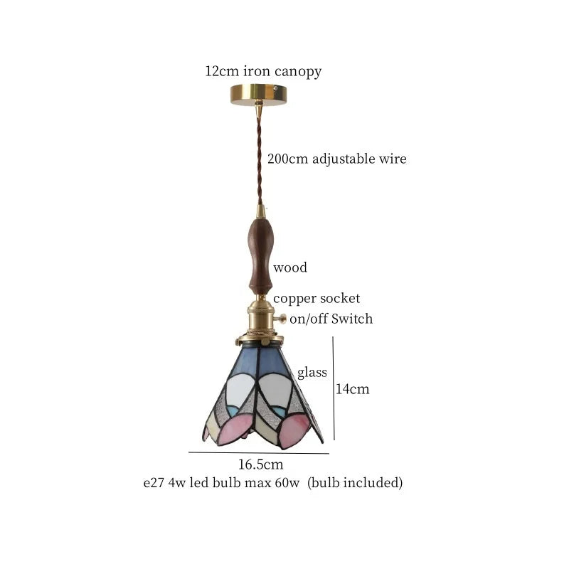 Decorbites™ Grüne Glas-LED-Hängeleuchten Amerikanische Vintage-Hängelampe