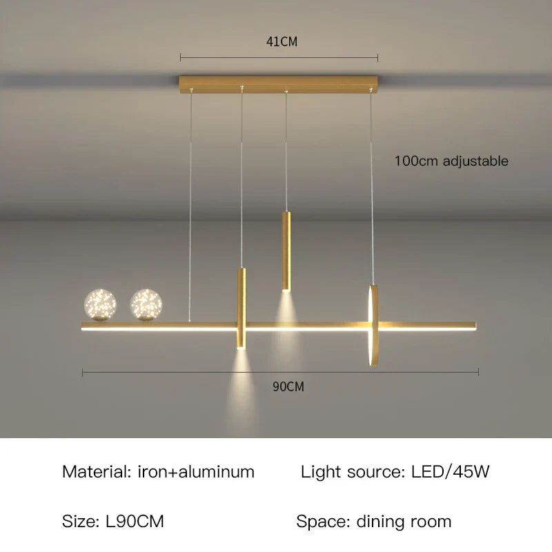 مصباح معلق أسود وذهبي من ديكوربايتس™ | إضاءة داخلية عصرية لغرفة الطعام والمطبخ
