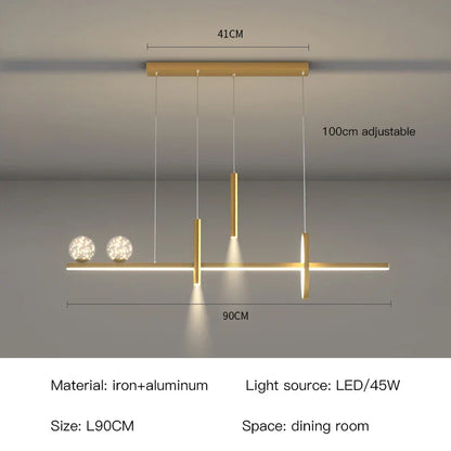 مصباح معلق أسود وذهبي من ديكوربايتس™ | إضاءة داخلية عصرية لغرفة الطعام والمطبخ