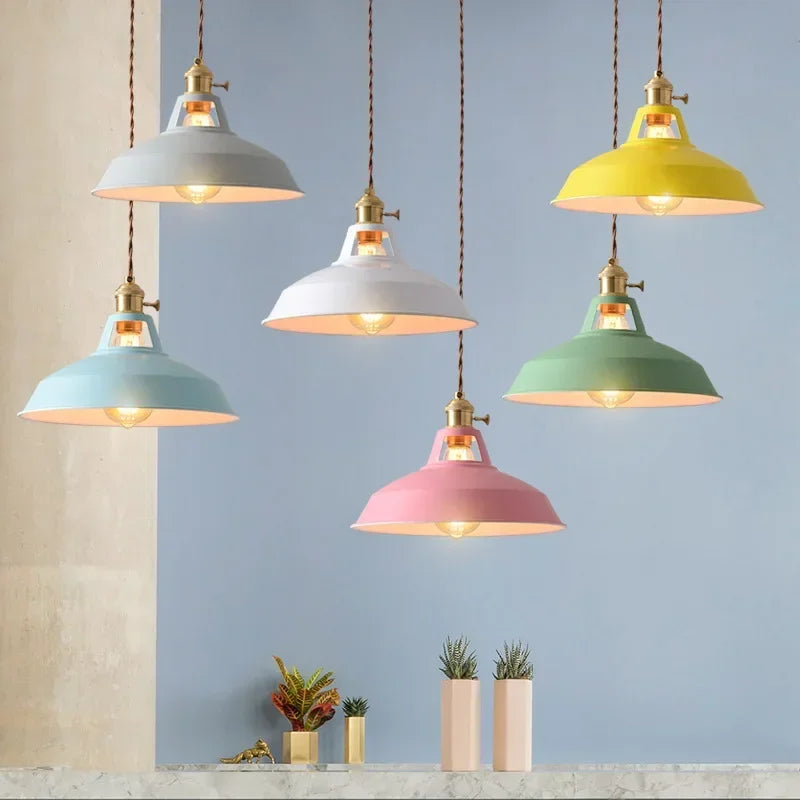 Nordic Industrial Colorful Metal Pendant Light