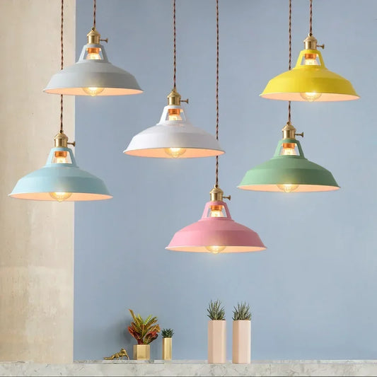 Nordic Industrial Colorful Metal Pendant Light
