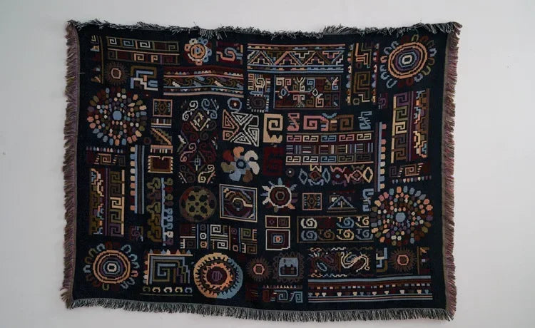 DecorBites™ Bohemian Jacquard Throw Blanket - Double Sided Sofa Cover & Multifunctional Bedspread - Picnic Mat & Rug - XT99