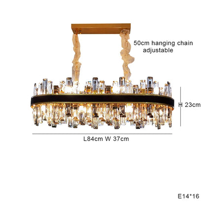 DecorBites™ Crystal Leather Chandelier | Modern LED Lustres for Living Room & Dining Room