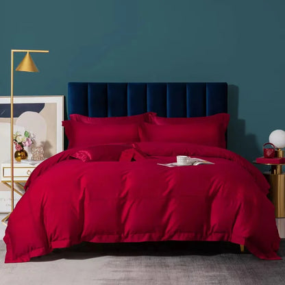 طقم مفروشات فندقية فاخرة من القطن المصري DecorBites™ 1000TC: غطاء لحاف، طقم ملاءات، أكياس وسائد