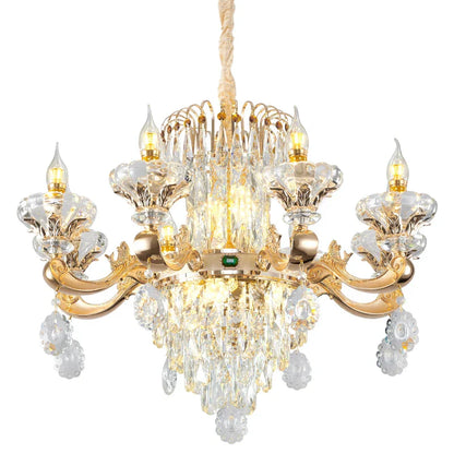 DecorBites™ Elegant Duplex Crystal Chandelier for Villa Living Room & Hotel Lobby