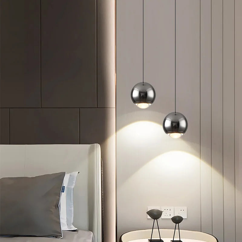 DecorBites™ LED Chandelier for Bedroom Kitchen Study Chrome Gold Modern Pendant Light