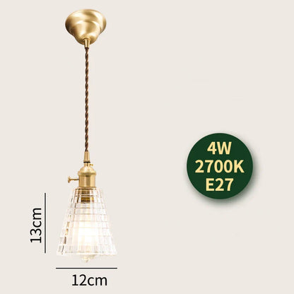 Lámpara colgante LED DecorBites™ de cristal con casquillo de cobre para decoración nórdica moderna del hogar