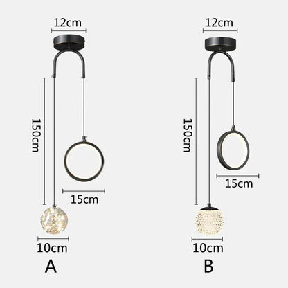 DecorBites™ Glass Starry LED Pendant Lights for Nordic Bedroom Chandelier