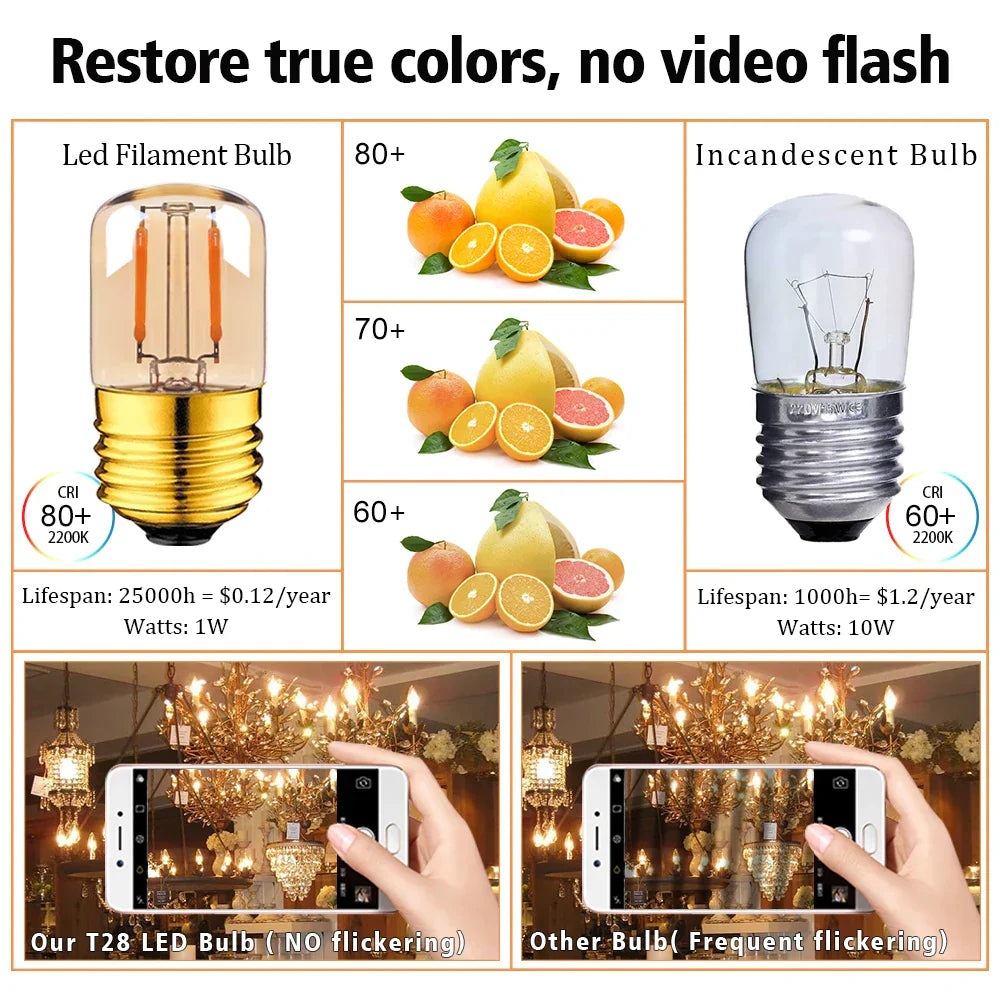 Bombilla tubular LED con tinte dorado Decorbites™, 1 W, luz blanca cálida, regulable, estilo vintage
