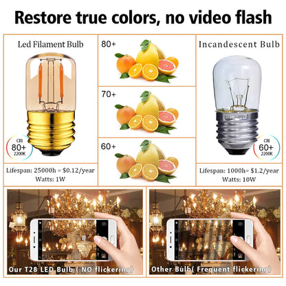 Bombilla tubular LED con tinte dorado Decorbites™, 1 W, luz blanca cálida, regulable, estilo vintage