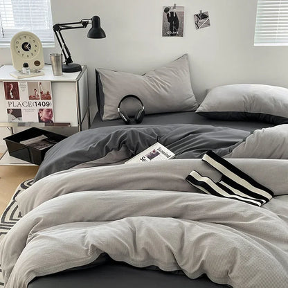 DecorBites™ Bubble Cotton Quilt Sets | Ultra Soft Fitted Sheet Set | King Queen Bed Set