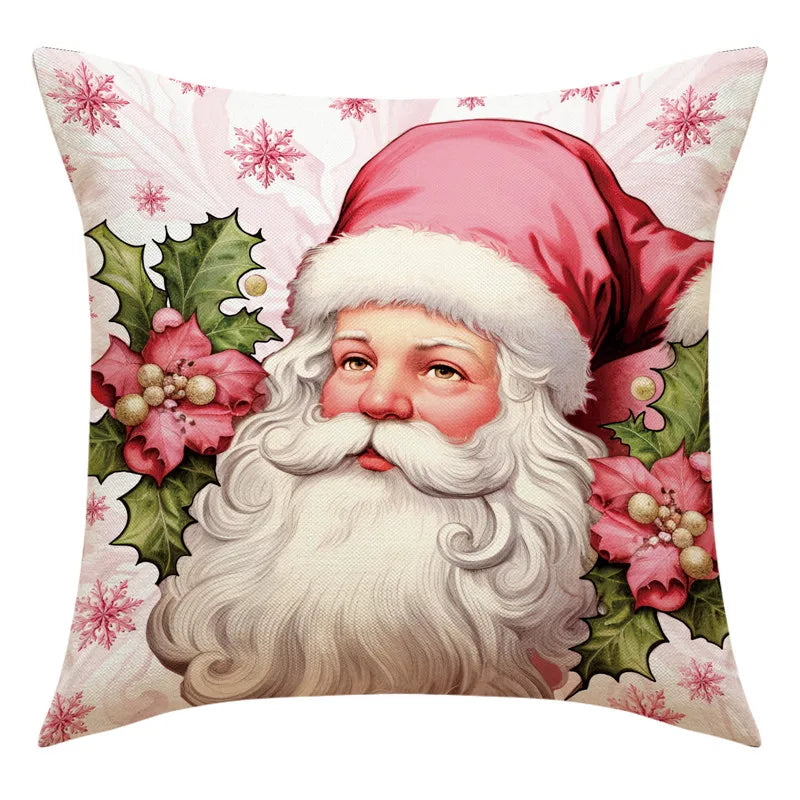 DecorBites™ Christmas Pillowcase: Santa Claus Snowman Print for Living Room Sofa Decor
