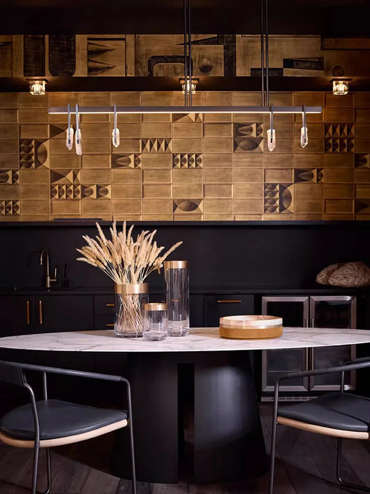 DecorBites™ Bronze LED Crystal Hanging Lamp Luxury Fixture for Living Room