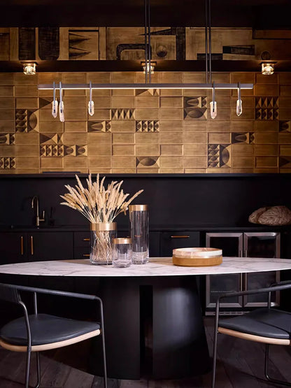 DecorBites™ Bronze LED Crystal Hanging Lamp Luxury Fixture for Living Room