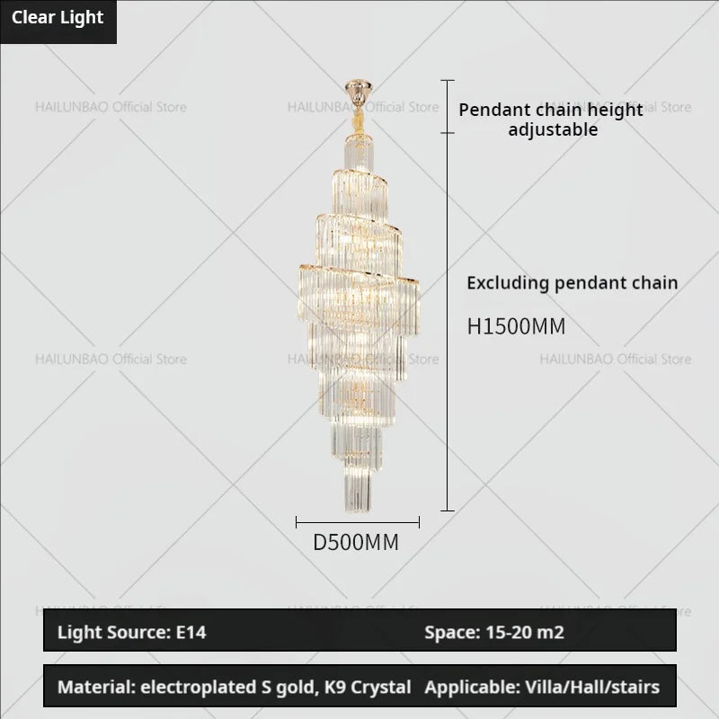 DecorBites™ Crystal Chandelier for Penthouse Villa Living Room - Modern Light Luxury Design