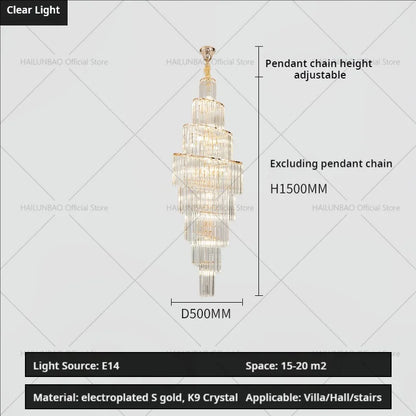 DecorBites™ Crystal Chandelier for Penthouse Villa Living Room - Modern Light Luxury Design